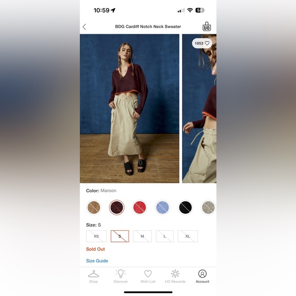 NWT Urban Outfitters Notch Neck Sweater sz small - Picture 3 of 3